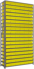 Quantum Storage Systems 1275-401YL Solid Heavy Duty 19 Shelves 108 Super Tuff Euro Yellow Bins 75" H x 36" W x 12" D by QuantumStorageSystems