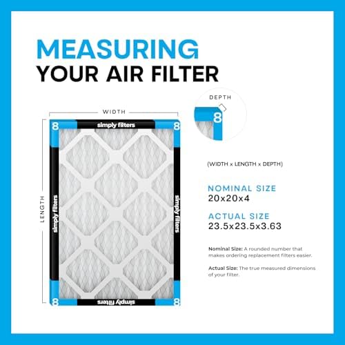 Simply 24x24x4 Air Filter, MERV 8, 6 Pack, Furnace Air Filter for HVAC (Actual Size: 23.5"x23.5"x3.63") DUST, Pet & Allergy Control - Image 2