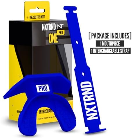 Nxtrnd One Pro Football Mouth Guard, Interchangeable Strap, Fits Adult & Youth (Blue) - Image 5