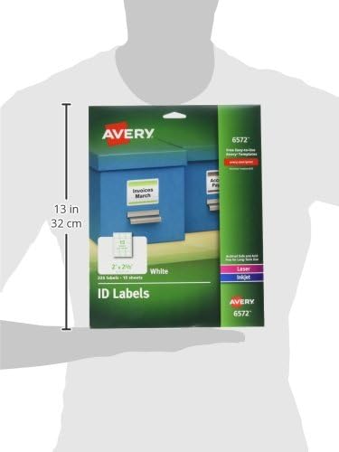 Avery ID Labels, Sure Feed Technology, Permanent Adhesive, 2" x 2-5/8", 225 Labels (6572) - Image 3