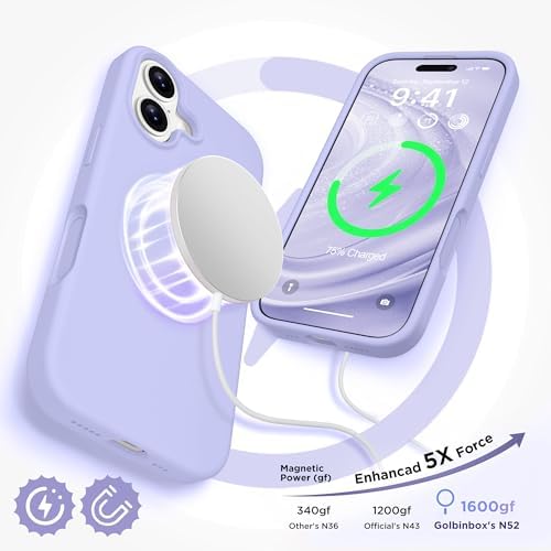 GolbinBox Magnetic for iPhone 17 Case, Silicone Cover, Lilac - Image 4