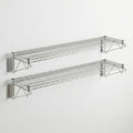 2 Pack 12" x 60" Chrome NSF Wire Wall Mount Shelf, Heavy Duty Wall Storage Rack, Industrial Metal Shelving, Fixed Shelf for Stock Rooms, Warehouse by Zedfire