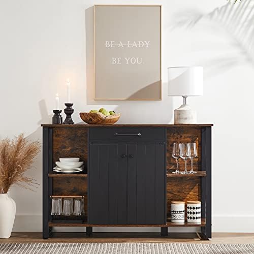 VASAGLE Buffet Cabinet, Sideboard, 2 Doors, 47.2 x 11.8 x 31.5 Inches - Image 2