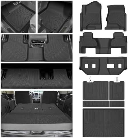 Floor Mats for 2015-2020 Chevy/Chevrolet Suburban & GMC Yukon XL 7 Seats, All Weather Cargo Liner for Suburban Accessories, Heavy Duty TPE Cargo Mats, Car Accessories by cartist
