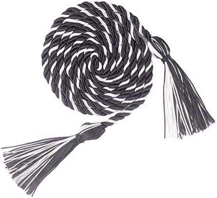 Graduation Honor Cords, 68" Long (Black/White) by UIALECG