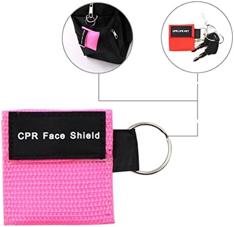 25pcs CPR Face Shield Mask Keychain Keying CPR Face Shields Pocket Mask for First Aid or CPR Training (Red-25) - Image 4