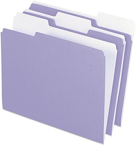 Pendaflex Colored File Folders, 100 Pack, Letter Size (8.5" x 11"), Durable Purple Folders, 3 Tabs for Easy Labeling, Colorful School, Office & Home Document Organization by TOPSProducts