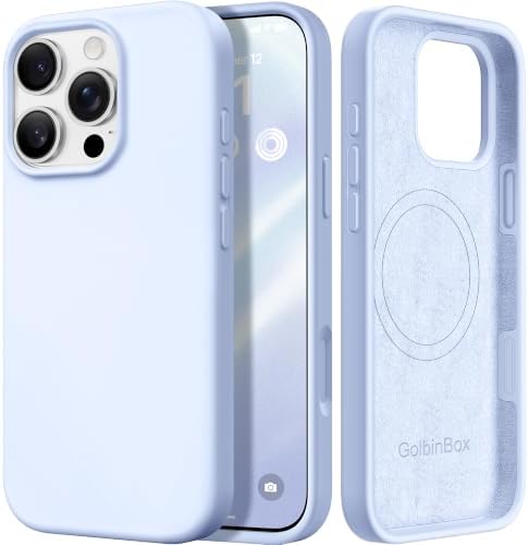 GolbinBox Magnetic for iPhone 16 Pro Max Case, Silicone Cover, Baby Blue by GolbinBox