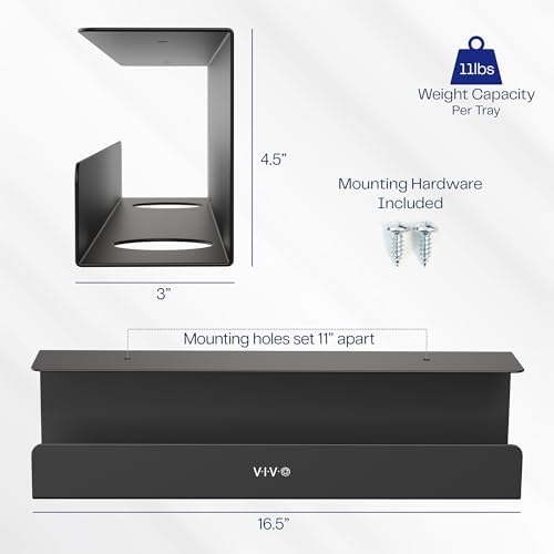 VIVO Black 17 in Under Desk Cable Management Tray, DESK-AC06-1C - Image 3