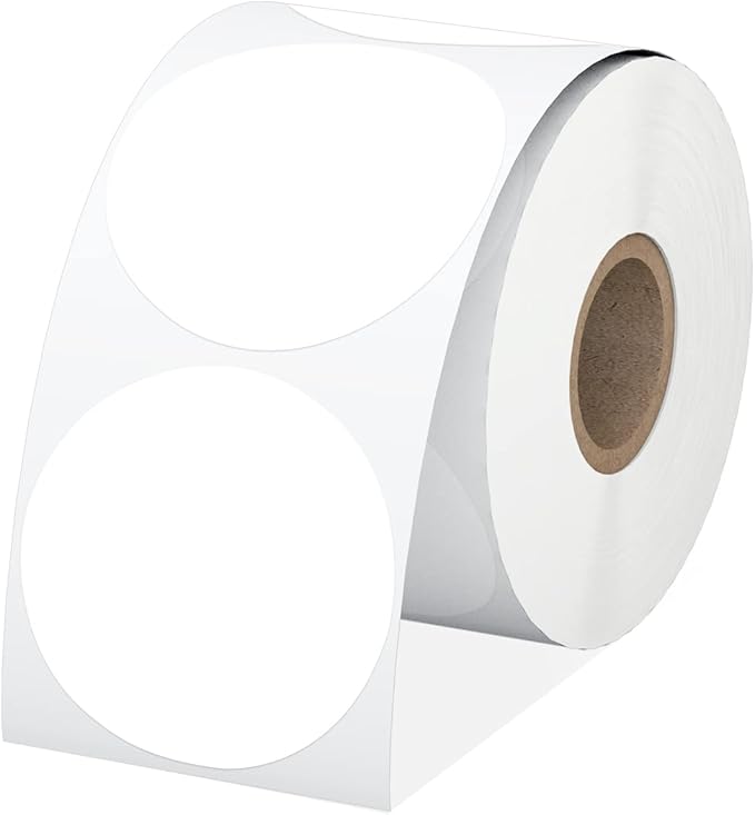 2" White Circle Direct Thermal Labels, Self-Adhesive Round Direct Thermal by Anylabel