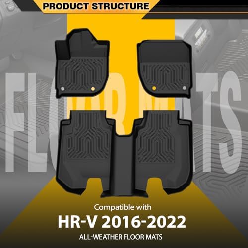 G-PLUS TPE Floor Mats Fit Honda HR-V 2016-2022,1st & 2nd Row - Image 2