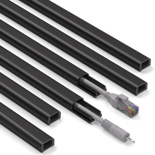ZhiYo 85" Cord Cover for 1 Wire, Mini Black Cord Hider Wall, 0.5"W x 0.3"H by ZhiYo