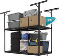FLEXIMOUNTS 3x6 2-Tier Overhead Ceiling Garage Storage Rack, Black by FLEXIMOUNTS