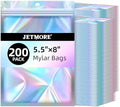 JETMORE Holographic Bags, 200 PCS Mylar Bags, 5.5x8in Resealable Treat Bags by Jetmore