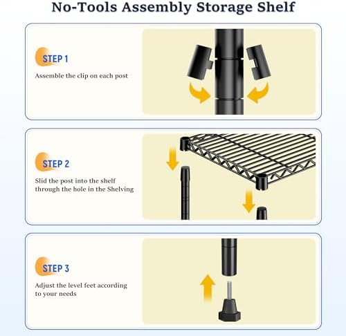 DurayLoly 3-Tier Narrow Shelf Adjustable Storage Rack for Closet Bedroom - Image 7