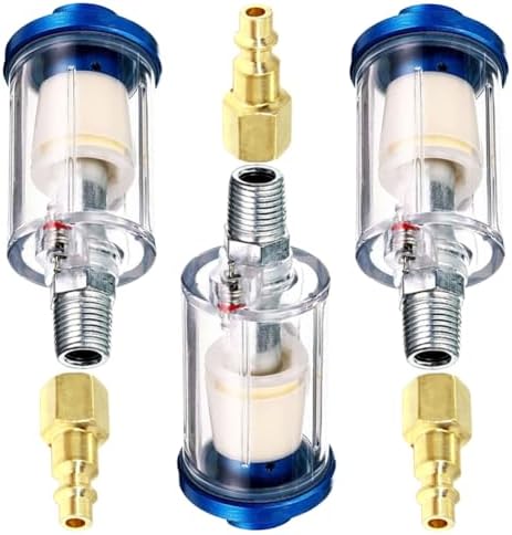 Joywayus Water Oil Separator,1/4" NPT Inlet and Outlet Filter,Spray Gun Air Compressor Tools (3PCS) by Joywayus
