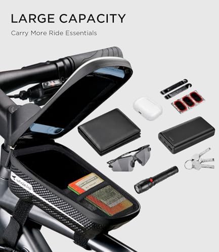 whale fall Bike Frame Bag, Molded Hard Shell, Reflective Bike Phone Holder - Image 5