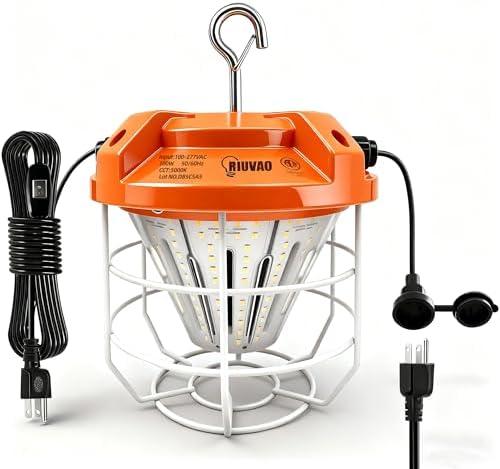 LED Temporary Work Light 100W, 15000Lm, 5000K Daylight White, Portable, Connectable LED Worksite Light with Hook, IP65 Dustproof and Waterproof, Suitable for Wet Locations and Construction Sites by LightupEveryCorner