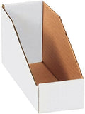 BOX USA Corrugated Cardboard Storage Bins, 3"x 9"x 4 1/2", White, Pack of 50, for Warehouse, Garage and Home Organization by BOXUSA