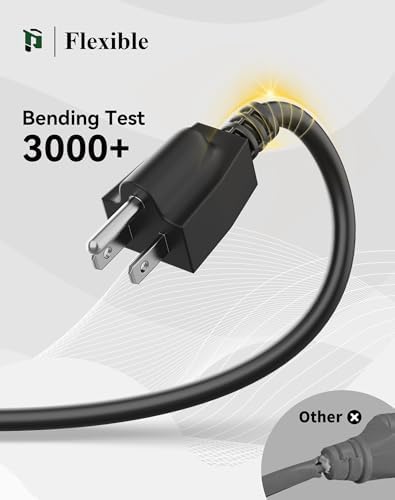 PLUGTUL 100FT Outdoor Extension Cord with Multiple Outlets | 14 Gauge, 3-Outlet, SJTW, 15A 14AWG 1875W SJTW, ETL Listed - Great for Garage, Garden and Home, Black - Image 4