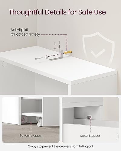 VASAGLE Slim Bathroom Storage Cabinet, Narrow Freestanding, with Drawers - Image 6