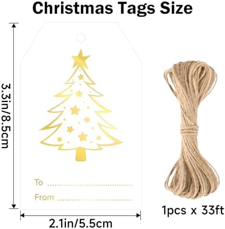 joycraft 60Pcs Christmas Name Gift Tags, 4 Styles Christmas Tree Tags - Image 2