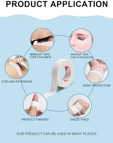 Eyelash Extension Tape, 6 Rolls Japan Micropore Medical Soft Tape for Eyelash Extension,Eyelash Extension Supplies 9M Each Roll - Image 6