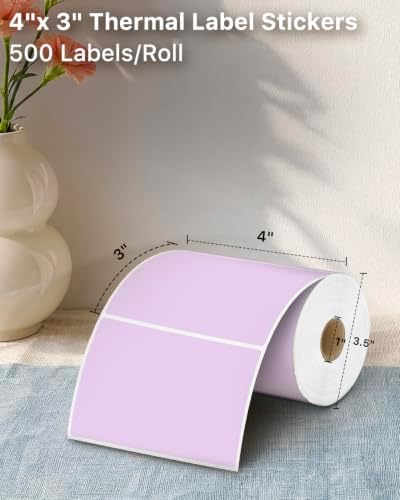 iEager 4x3 Inch Thermal Labels, Purple Durable Thermal Printer Stickers - Image 2