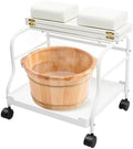 Mjgolui White Foot Bath Cart Salon Trolley Storage Rack for Spa and Home by Unknown