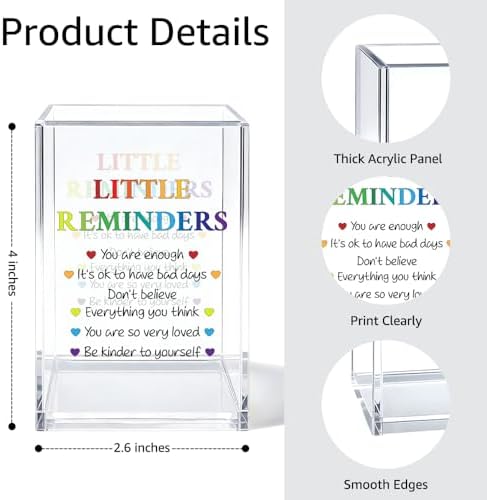 Little Reminders Pen Holder for Desk, Self Love Pen Pencil Holder - Image 2