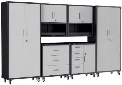 6-Piece Garage Storage Cabinets System Heavy Duty Workshop Set by FLIXELIO