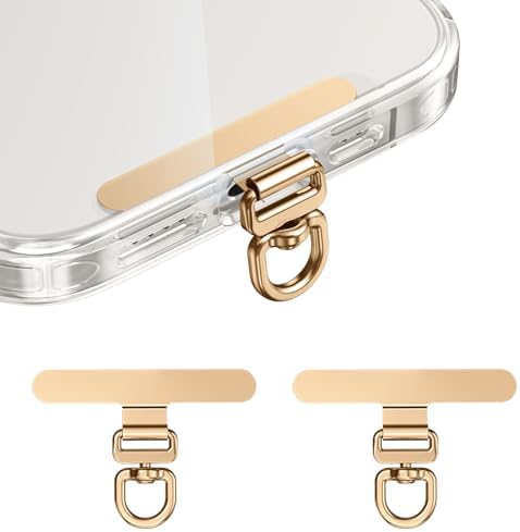 saxsion Phone Tether Tab & Lanyard Tab, 360° Swivel Clip - Ultra Thin Stainless Steel Universal Patch for All Phone Cases by saxsion