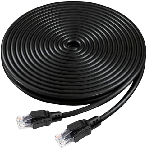 Cat 6 Outdoor Ethernet Cable 90 ft, 24AWG 10Gbps High Speed Cat6 Ethernet Cable Cord Waterproof Direct Burial LLDPE UV Jacket by EthernetCable