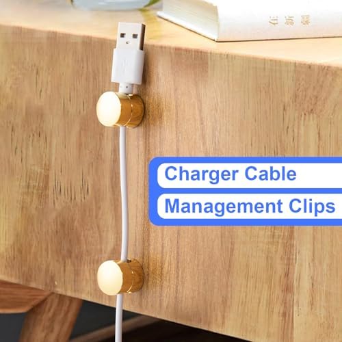 SmallCat 3 Sets Charger Holders for Cords, Gold Metal Cord Holder for Desk - Image 4