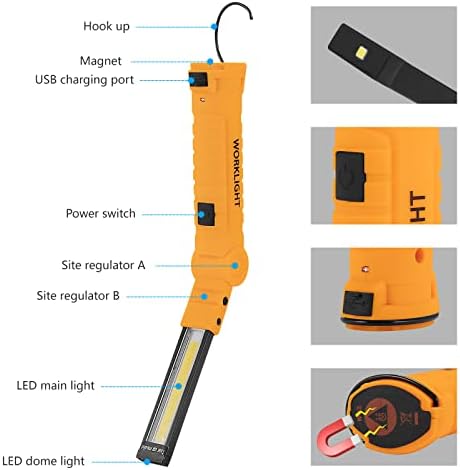 Lmaytech Tool Gifts for Men,Rechargeable LED Work Lights 2-Pack, Magnetic Base, Christmas Gifts for Him, Dad, Handyman - 5 Lighting Modes for Car Repair, Grill, Outdoor Use - Image 2