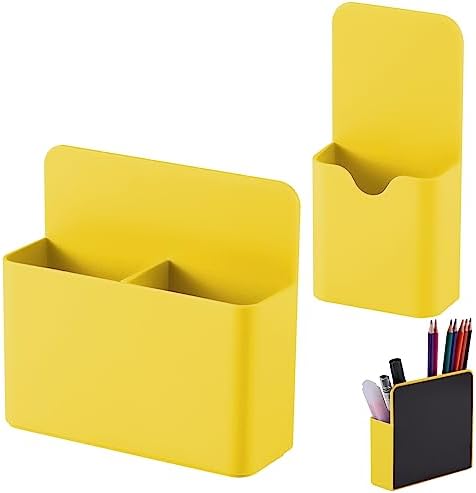 KITANIS Magnetic Pen Holder,2 Pack Magnetic Dry Erase Marker Holder with Generous Compartments,Strong Magnet Storage Marker Pen Pencil Organizer for Refrigerator,Whiteboard,Locker Accessories by KITANIS