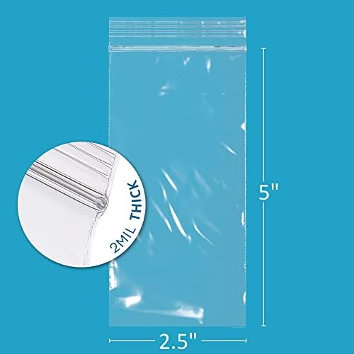 2.5" x 5" Zip Bags, 10000 Pack, 2 Mil, Reclosable Jewelry Bags, GPI - Image 2