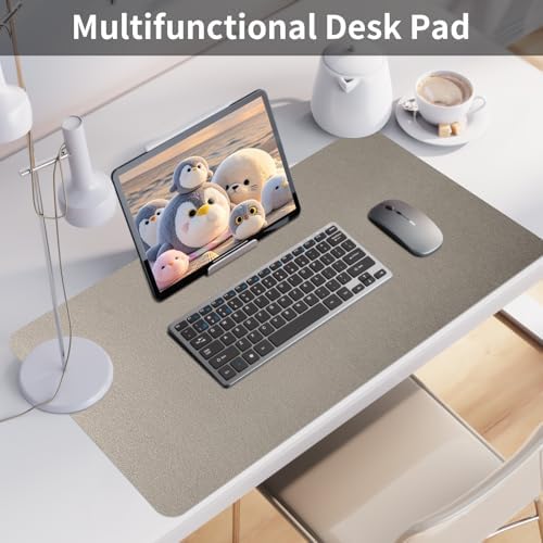 Bloss Pearl Gray Desk Mat 31.5"x15.7", Desk Matt for Desktop, Waterproof Large Desk Pad, Computer Mat for Office/Home/Decor/Christmas Desk Mat - Image 2