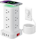 Extension Cord with Multiple Outlets, SMALLRT Power Strip Tower, Outlet Extender with 12 AC Outlets 4 USB, 6.5FT Extension Cord for Home Dorm Room, Office Supplies,Overload Protection by SMALLRT