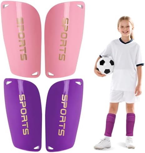 Kids Soccer Shin Guards 2 Pairs Slip-in Youth Shin Pads for Boys Girls, Lightweight PP+EVA Soccer Protective Gear Fits with Shin Guard Sleeves(not Included), Toddler to Teen Sizes Multiple Colors by Unknown