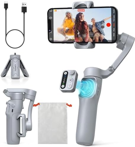 hohem iSteady X3 SE Foldable Phone Gimbal with Detachable Remote, Gray by Hohem
