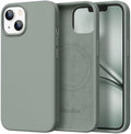 GolbinBox Magnetic for iPhone 13/14 Case, Silicone Cover, Calke Green by GolbinBox