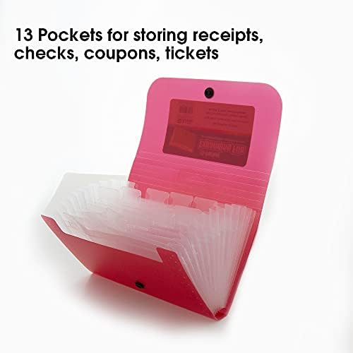 BAZIC Products 13-Pocket Poly Expanding File, Coupon/Check Size, 24-Box - Image 7
