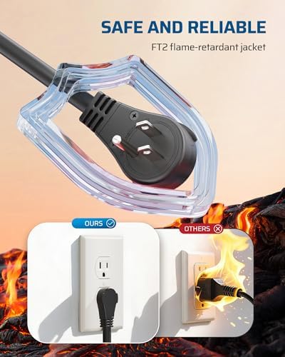 DEWENWILS 3FT 360° Rotating Flat Plug Extension Cord,14/3 Gauge, 2 Pack - Image 3