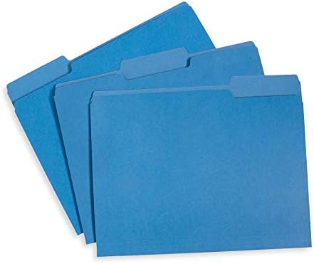 Blue Summit Supplies 100 File Folders, Letter Size, 1/3 Cut Tab, Blue - Image 2