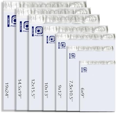POLYSELLS 100 pcs 14.5x19 Inches White x Silver Poly Mailers Shipping Envelopes, Strong Adhesive Sealing, Waterproof, and Tear-resistant Postal Mailing Bags for Clothing, Books, and Accessories - Image 2