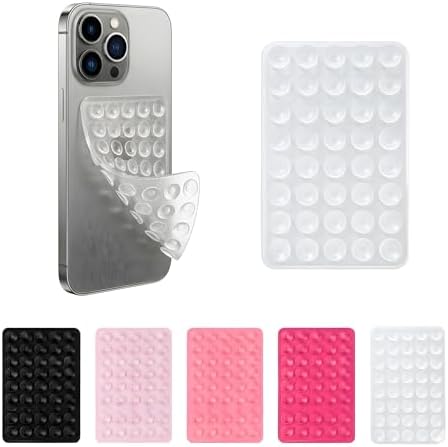SHENGXIN 2 Pack Silicone Double-Sided Suction Grip – 40 Cups per Side, Strong Hold for iPhone, Galaxy, Pixel, Android – Hands-Free for Selfies & Videos (Clear) - Image 2