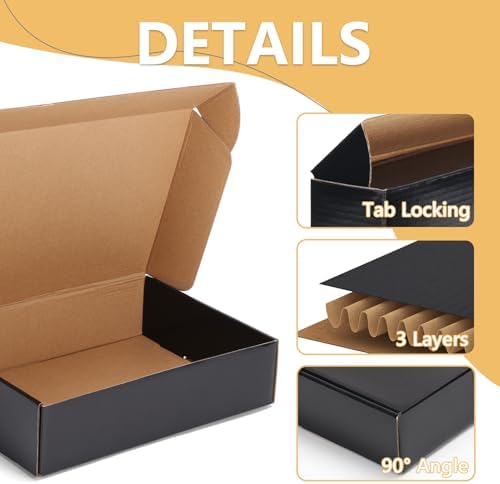 EXYGLO 40 Pack 9x6x2 Black Shipping Boxes for Packaging Small Business - Image 3