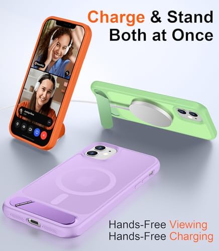 Temdan Magnetic Compatible with iPhone 11 Phone Case, [Built-in Invisible Kickstand][Compatible with MagSafe] [Military Grade Shockproof] Slim Translucent Matte Phone Case for iPhone 11 6.1" - Image 2
