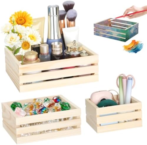 Set of 3 Nesting Unfinished Wood Crates by BAOPEND